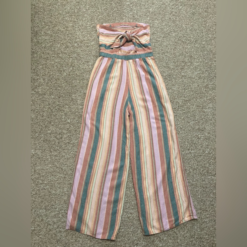 🦋2 For $50🦋 Pink and Green Strapless Jumpsuit With Pockets - Picture 4 of 5